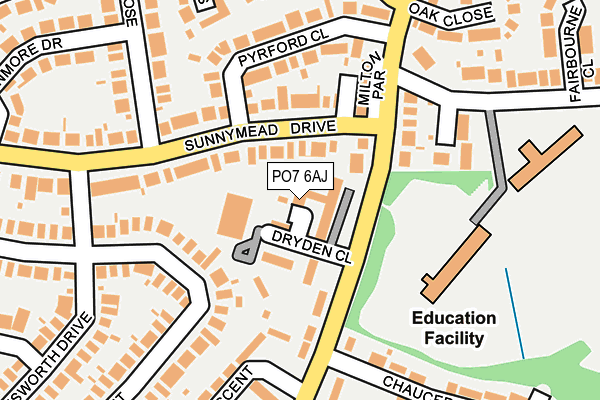 PO7 6AJ map - OS OpenMap – Local (Ordnance Survey)