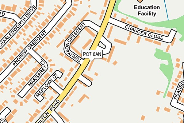 PO7 6AN map - OS OpenMap – Local (Ordnance Survey)
