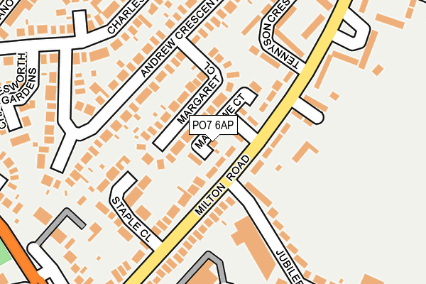 PO7 6AP map - OS OpenMap – Local (Ordnance Survey)