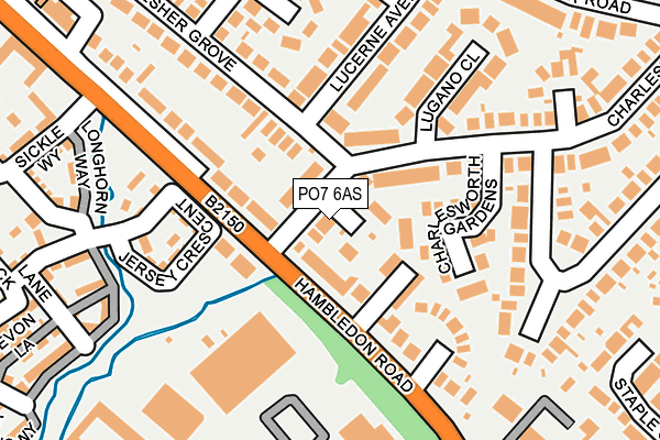PO7 6AS map - OS OpenMap – Local (Ordnance Survey)
