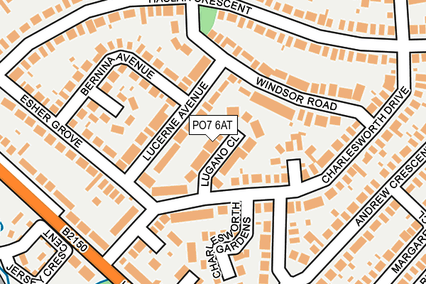 PO7 6AT map - OS OpenMap – Local (Ordnance Survey)