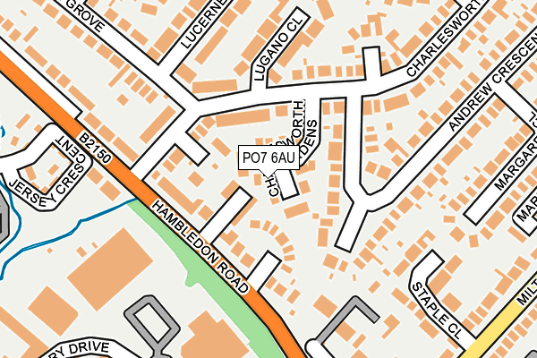 PO7 6AU map - OS OpenMap – Local (Ordnance Survey)