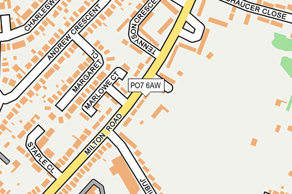 PO7 6AW map - OS OpenMap – Local (Ordnance Survey)