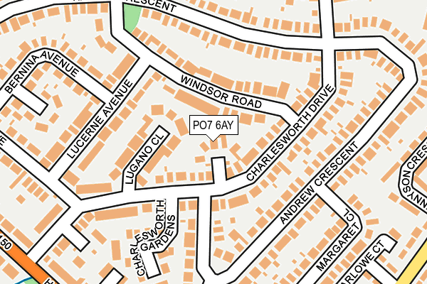 PO7 6AY map - OS OpenMap – Local (Ordnance Survey)