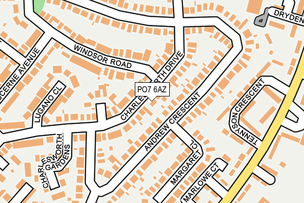PO7 6AZ map - OS OpenMap – Local (Ordnance Survey)