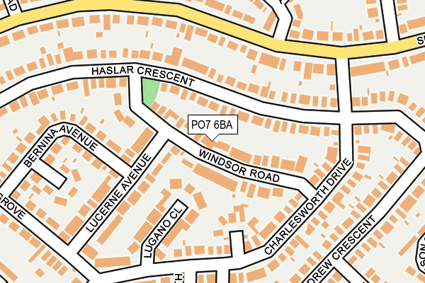 PO7 6BA map - OS OpenMap – Local (Ordnance Survey)