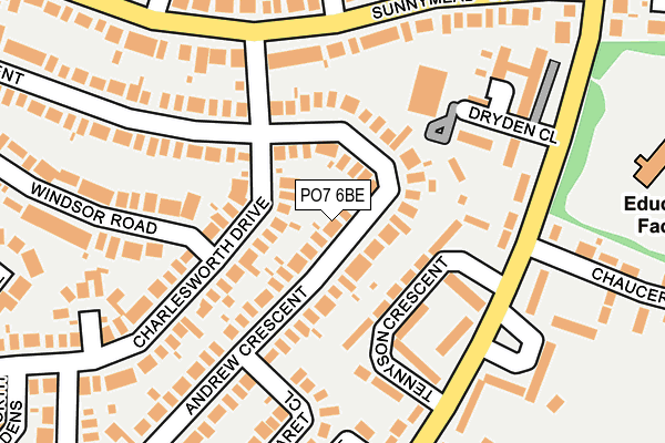 PO7 6BE map - OS OpenMap – Local (Ordnance Survey)