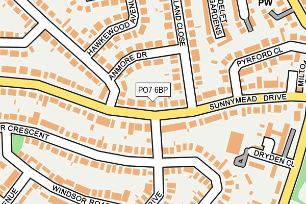 PO7 6BP map - OS OpenMap – Local (Ordnance Survey)