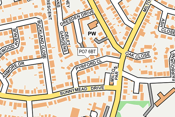 PO7 6BT map - OS OpenMap – Local (Ordnance Survey)