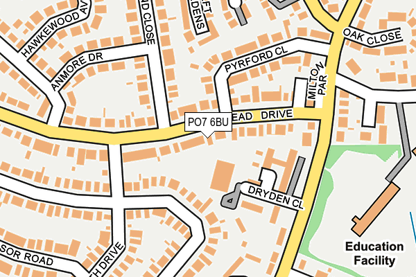 PO7 6BU map - OS OpenMap – Local (Ordnance Survey)