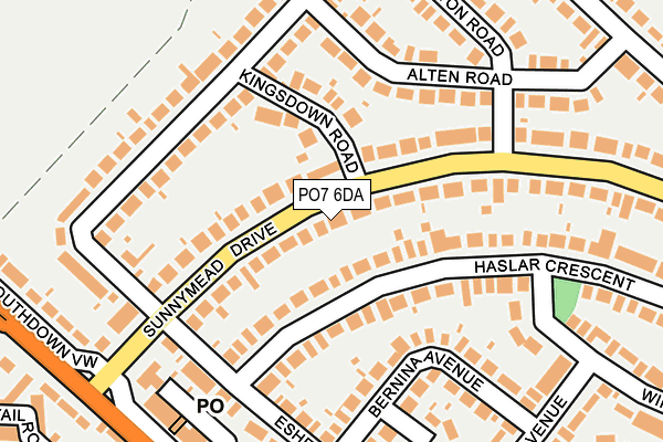 PO7 6DA map - OS OpenMap – Local (Ordnance Survey)