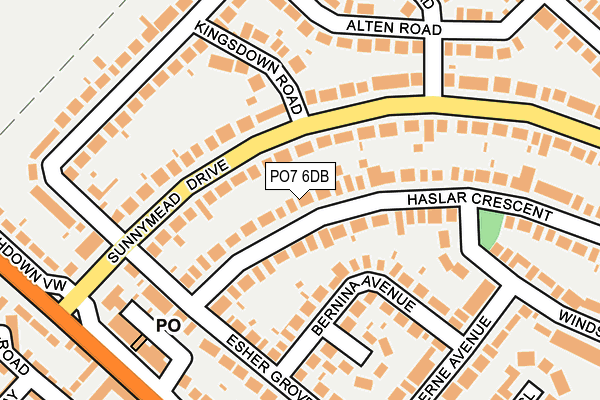 PO7 6DB map - OS OpenMap – Local (Ordnance Survey)