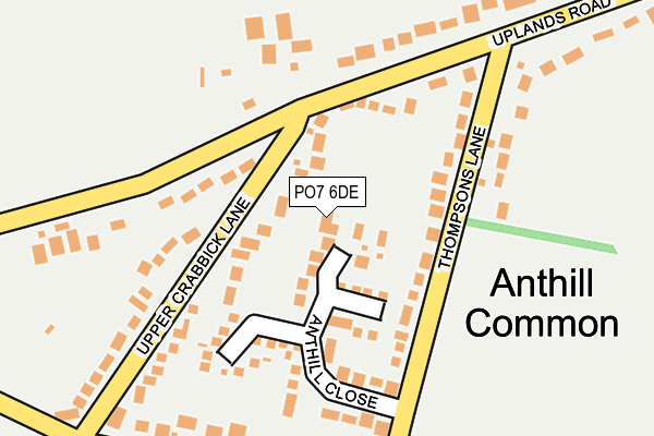 PO7 6DE map - OS OpenMap – Local (Ordnance Survey)