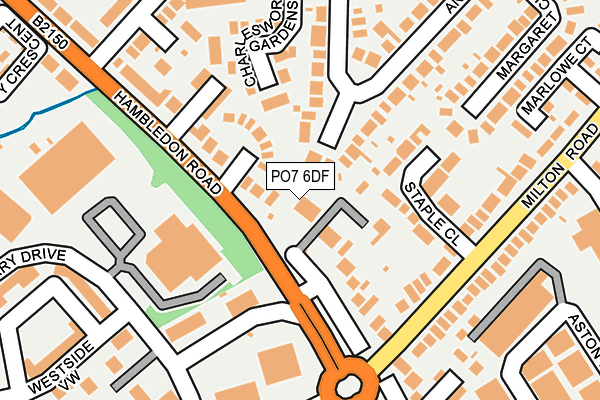 PO7 6DF map - OS OpenMap – Local (Ordnance Survey)