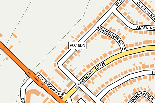 PO7 6DN map - OS OpenMap – Local (Ordnance Survey)