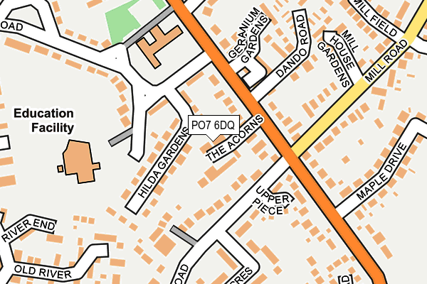 PO7 6DQ map - OS OpenMap – Local (Ordnance Survey)