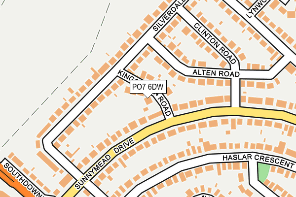 PO7 6DW map - OS OpenMap – Local (Ordnance Survey)