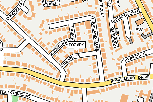 PO7 6DY map - OS OpenMap – Local (Ordnance Survey)