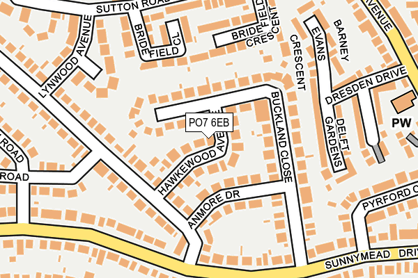 PO7 6EB map - OS OpenMap – Local (Ordnance Survey)