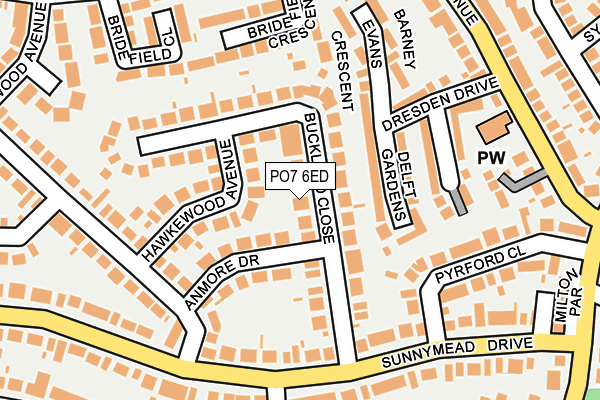 PO7 6ED map - OS OpenMap – Local (Ordnance Survey)