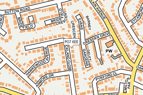 PO7 6EE map - OS OpenMap – Local (Ordnance Survey)