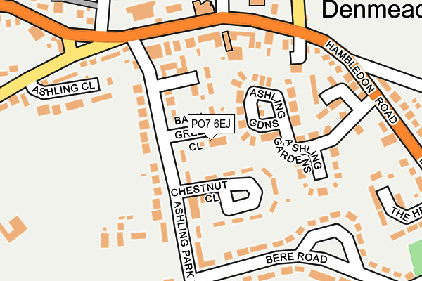 PO7 6EJ map - OS OpenMap – Local (Ordnance Survey)
