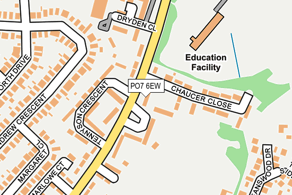 PO7 6EW map - OS OpenMap – Local (Ordnance Survey)