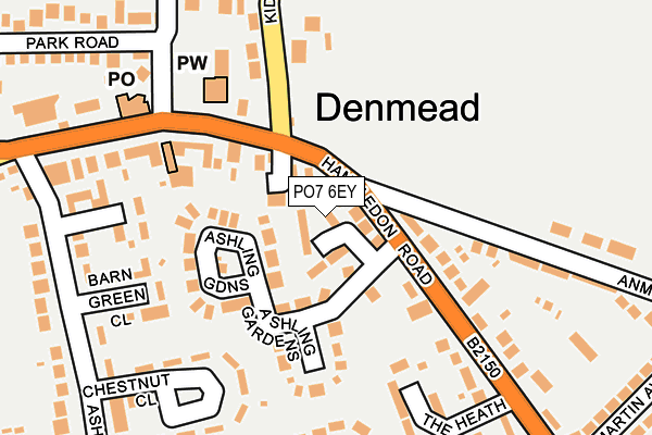 PO7 6EY map - OS OpenMap – Local (Ordnance Survey)