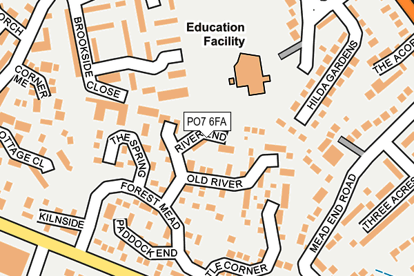 PO7 6FA map - OS OpenMap – Local (Ordnance Survey)