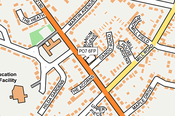 PO7 6FP map - OS OpenMap – Local (Ordnance Survey)
