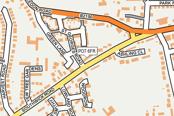 PO7 6FR map - OS OpenMap – Local (Ordnance Survey)