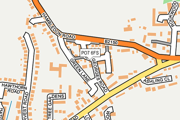 PO7 6FS map - OS OpenMap – Local (Ordnance Survey)