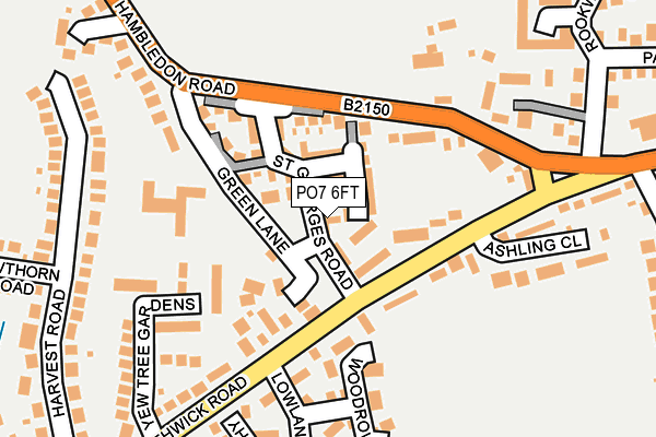 PO7 6FT map - OS OpenMap – Local (Ordnance Survey)