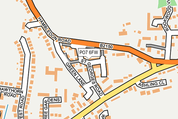 PO7 6FW map - OS OpenMap – Local (Ordnance Survey)