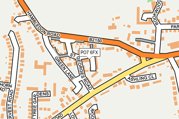 PO7 6FX map - OS OpenMap – Local (Ordnance Survey)