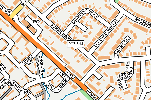 PO7 6HJ map - OS OpenMap – Local (Ordnance Survey)