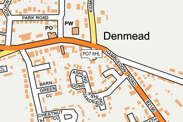 PO7 6HL map - OS OpenMap – Local (Ordnance Survey)