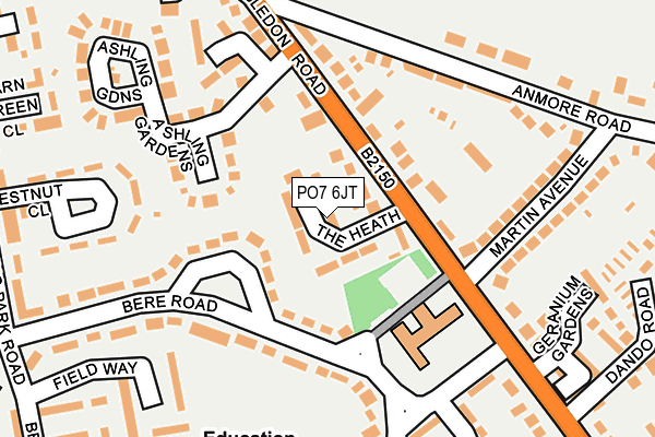 PO7 6JT map - OS OpenMap – Local (Ordnance Survey)