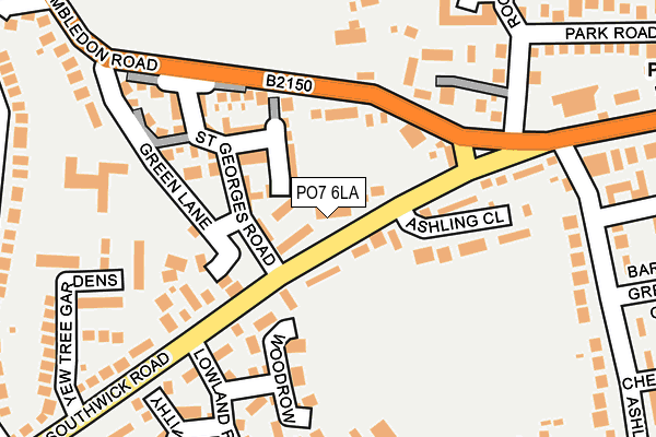 PO7 6LA map - OS OpenMap – Local (Ordnance Survey)