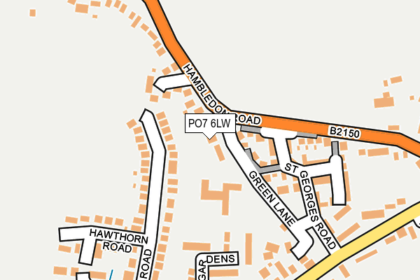 PO7 6LW map - OS OpenMap – Local (Ordnance Survey)