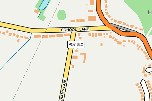 PO7 6LX map - OS OpenMap – Local (Ordnance Survey)