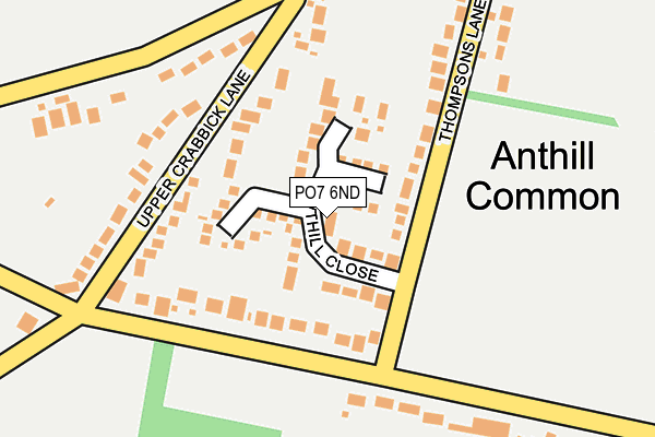 PO7 6ND map - OS OpenMap – Local (Ordnance Survey)