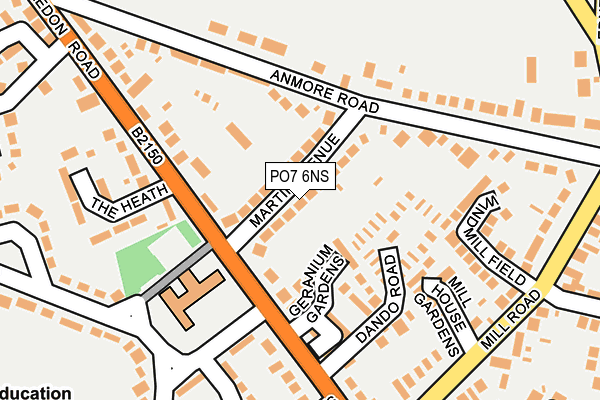 PO7 6NS map - OS OpenMap – Local (Ordnance Survey)
