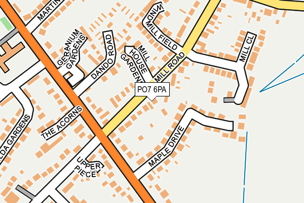 PO7 6PA map - OS OpenMap – Local (Ordnance Survey)