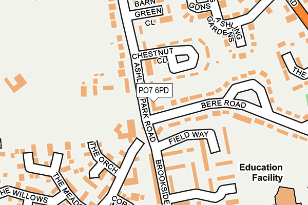 PO7 6PD map - OS OpenMap – Local (Ordnance Survey)