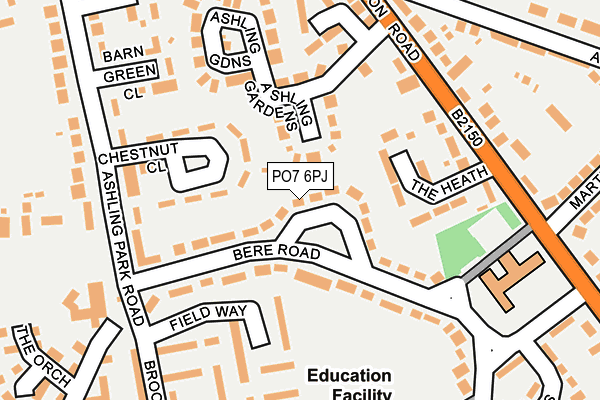 PO7 6PJ map - OS OpenMap – Local (Ordnance Survey)