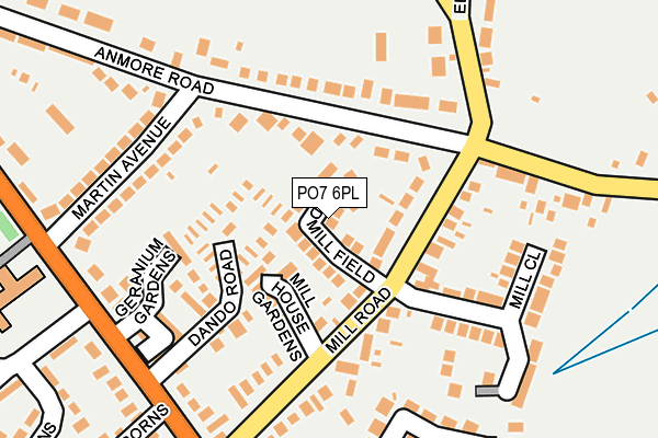 PO7 6PL map - OS OpenMap – Local (Ordnance Survey)