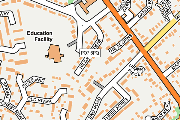 PO7 6PQ map - OS OpenMap – Local (Ordnance Survey)