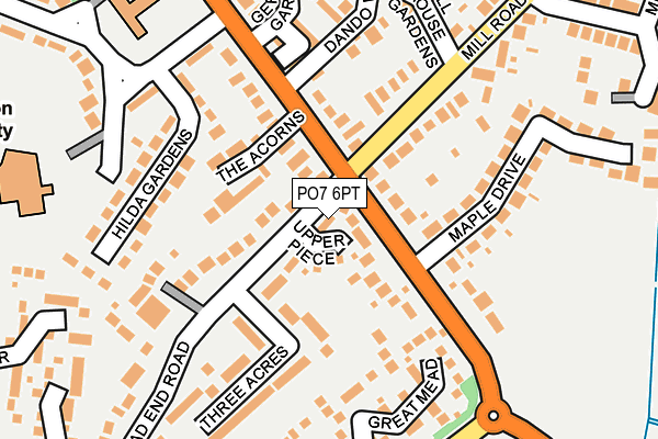 PO7 6PT map - OS OpenMap – Local (Ordnance Survey)
