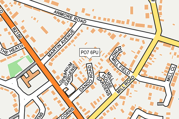 PO7 6PU map - OS OpenMap – Local (Ordnance Survey)